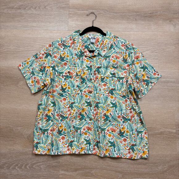 Duluth Trading Co Hemp Short Sleeve Button Up Women’s XXL - Picture 1 of 6